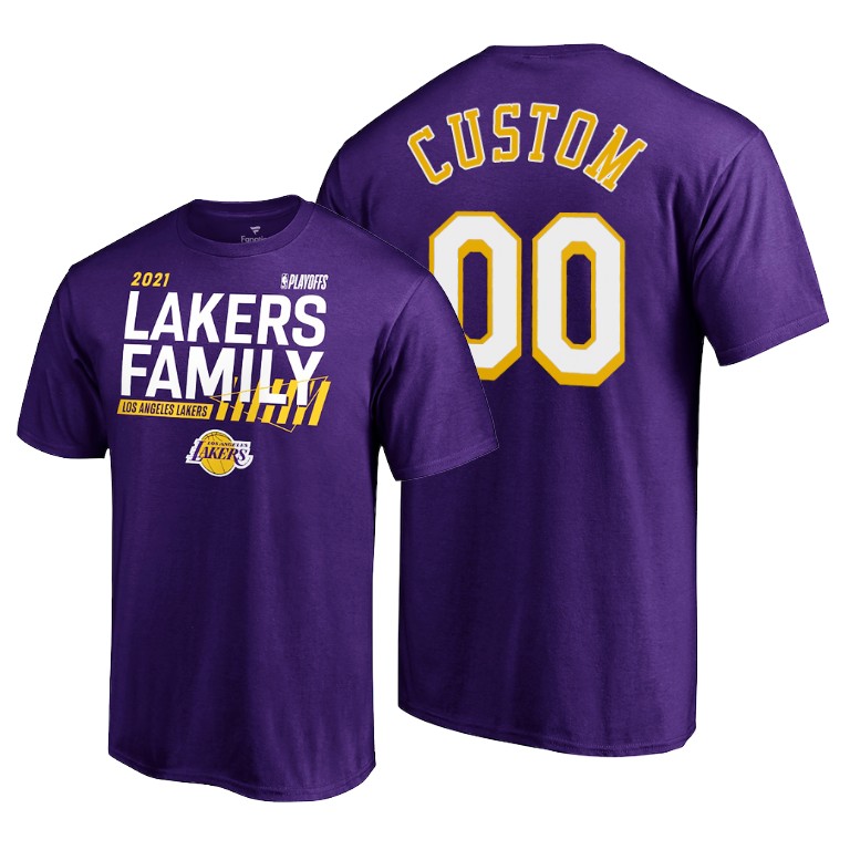 Men's Los Angeles Lakers Custom #00 NBA Mantra 2021 Playoffs Purple Basketball T-Shirt ZBJ0483KS